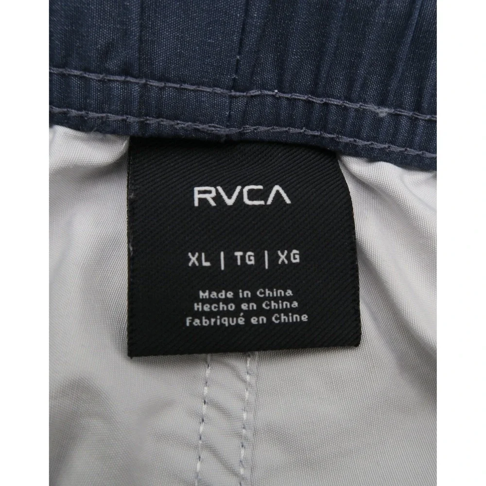RVCA Men Navy Blue Pink Geometric Wave Boardshorts Swim Trunks XL 17 Inch Length